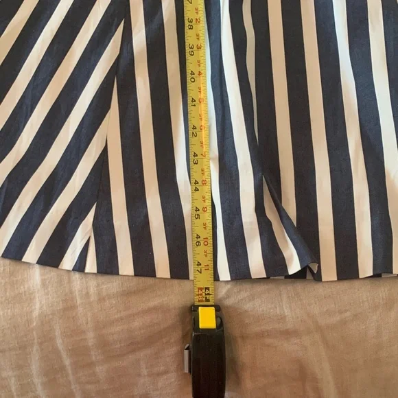 Veronica Beard Striped Navy and Cream Midi Dress - Picture 8 of 12